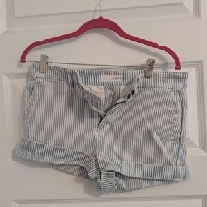 LOFT Women's Blue Striped Shorts